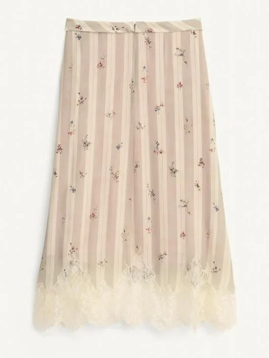 ZARA LIMITED EDITION FLORAL LACE SKIRT - Picture 6 of 8